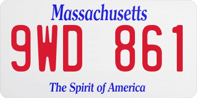 MA license plate 9WD861