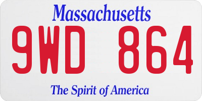 MA license plate 9WD864
