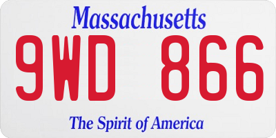 MA license plate 9WD866