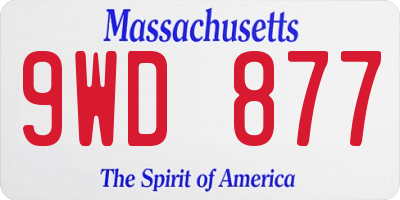 MA license plate 9WD877