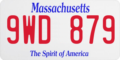 MA license plate 9WD879