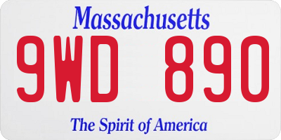 MA license plate 9WD890