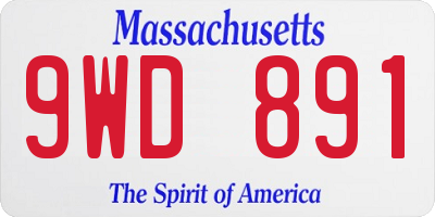 MA license plate 9WD891