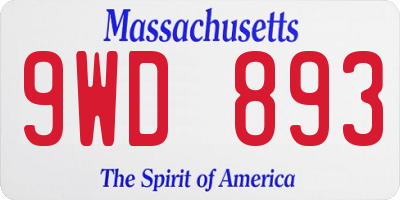 MA license plate 9WD893
