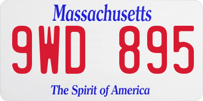 MA license plate 9WD895