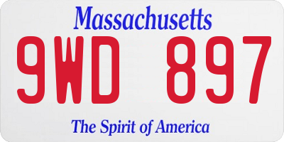 MA license plate 9WD897