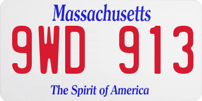 MA license plate 9WD913