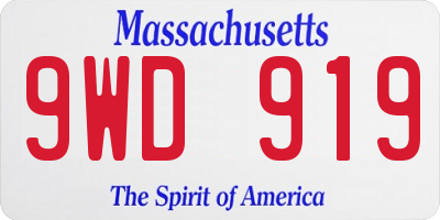 MA license plate 9WD919