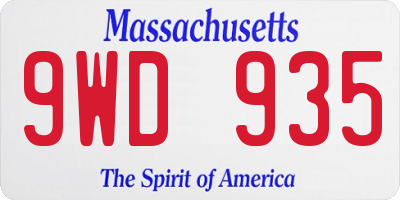 MA license plate 9WD935