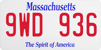 MA license plate 9WD936