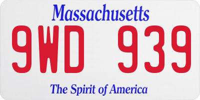 MA license plate 9WD939