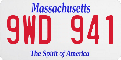 MA license plate 9WD941