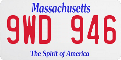 MA license plate 9WD946