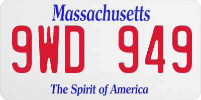 MA license plate 9WD949
