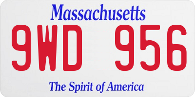 MA license plate 9WD956