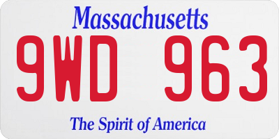 MA license plate 9WD963