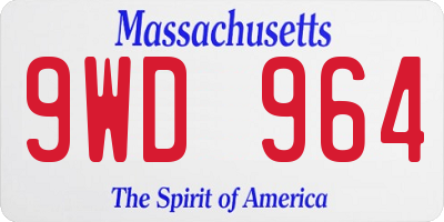 MA license plate 9WD964