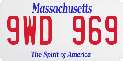 MA license plate 9WD969