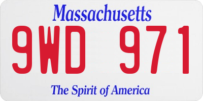 MA license plate 9WD971