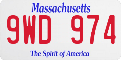 MA license plate 9WD974