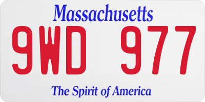 MA license plate 9WD977