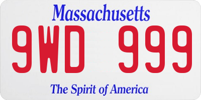 MA license plate 9WD999