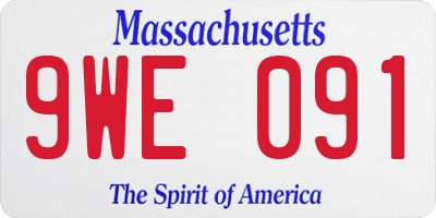 MA license plate 9WE091