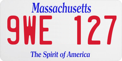 MA license plate 9WE127