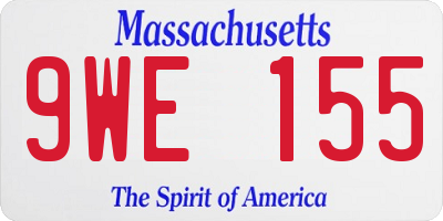 MA license plate 9WE155