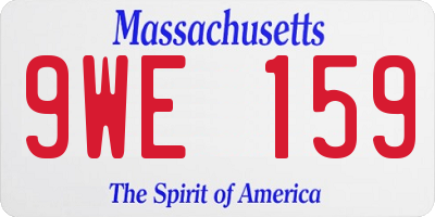 MA license plate 9WE159