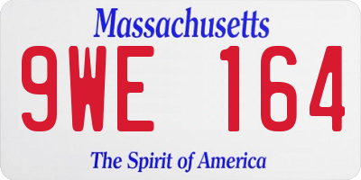 MA license plate 9WE164