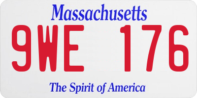 MA license plate 9WE176