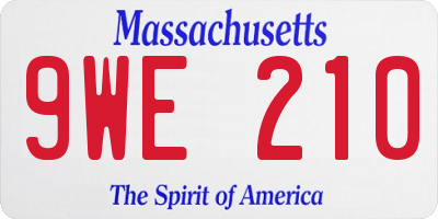 MA license plate 9WE210