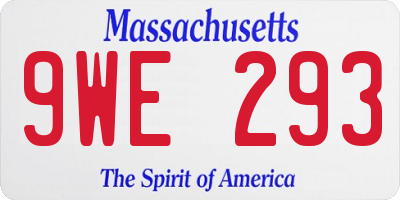 MA license plate 9WE293