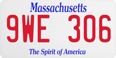 MA license plate 9WE306