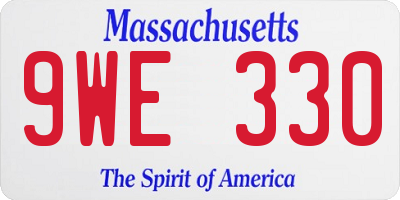 MA license plate 9WE330