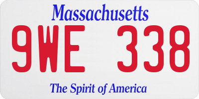MA license plate 9WE338