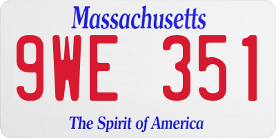 MA license plate 9WE351