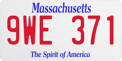 MA license plate 9WE371