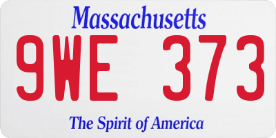 MA license plate 9WE373