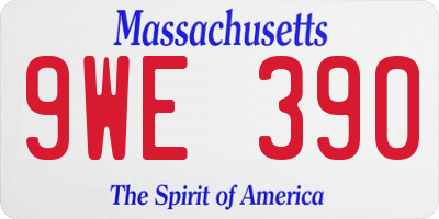 MA license plate 9WE390