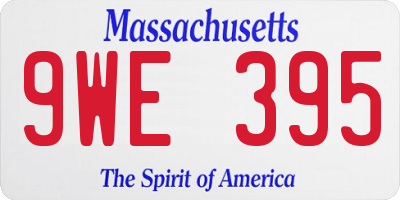 MA license plate 9WE395