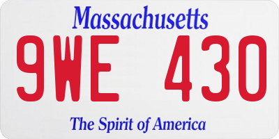 MA license plate 9WE430