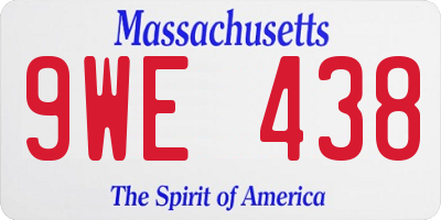 MA license plate 9WE438