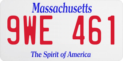 MA license plate 9WE461