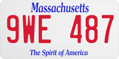 MA license plate 9WE487