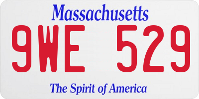 MA license plate 9WE529