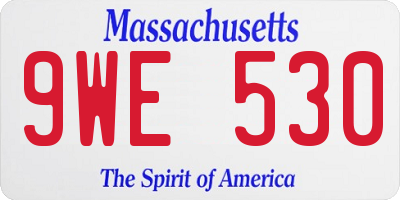 MA license plate 9WE530