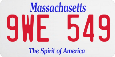MA license plate 9WE549