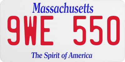MA license plate 9WE550